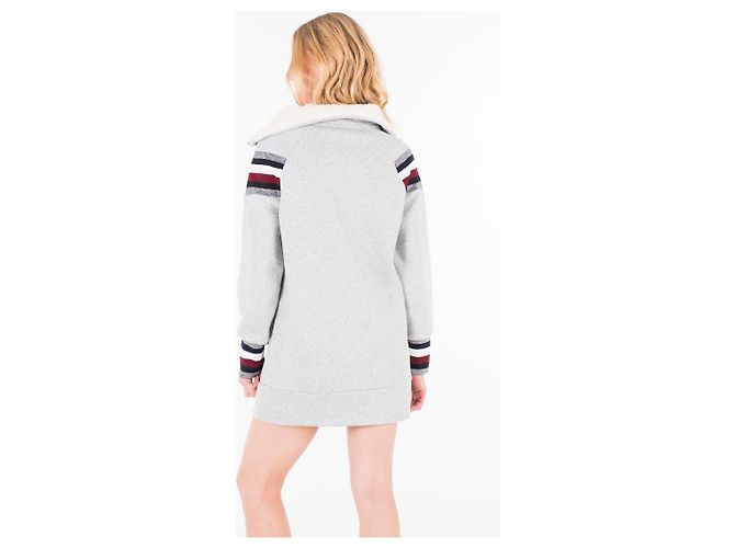 Tommy Hilfiger Sweatkleid Grau Baumwolle Mehrfarben - Ansicht 9