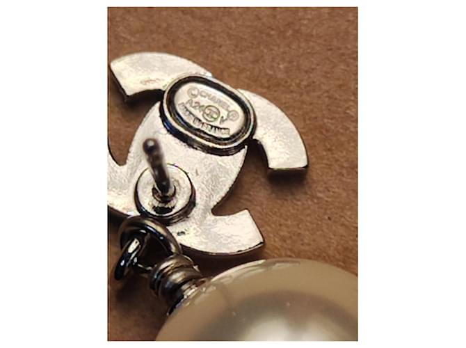 Orecchini Chanel con strass e perla pendente Grigio antracite - vista 3