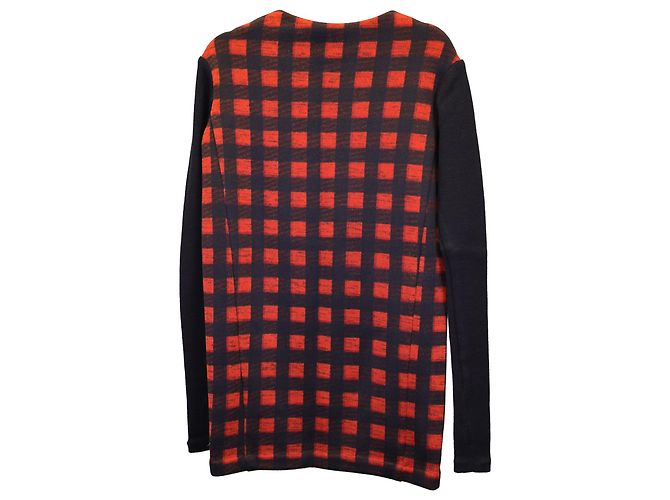 Maje Check Sweater Minikleid aus rotem Polyester - Ansicht 2
