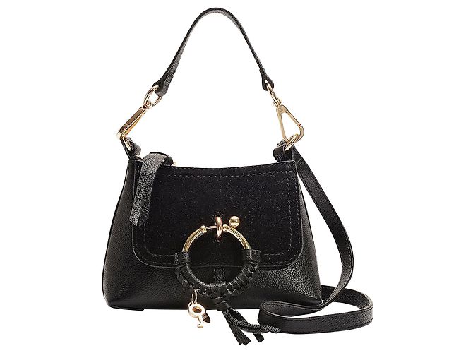 See by Chloé Bolsa Joan Mini Hobo - See By Chloe - Preto - Couro - vista 2