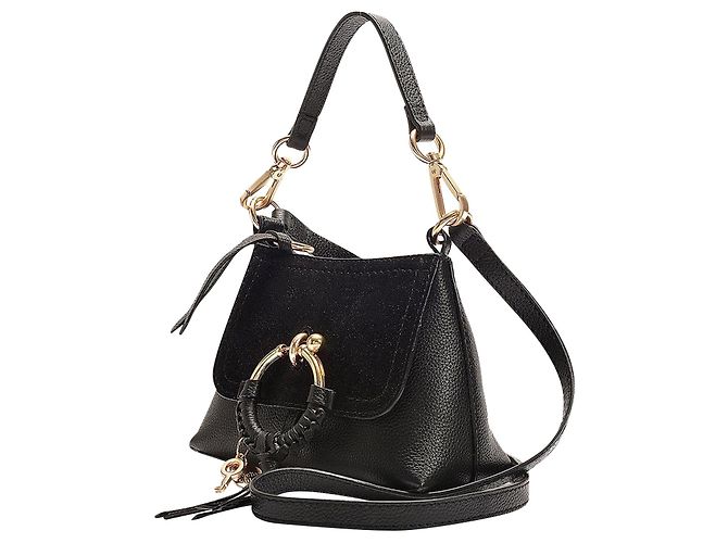 See by Chloé Bolsa Joan Mini Hobo - See By Chloe - Preto - Couro - vista 3