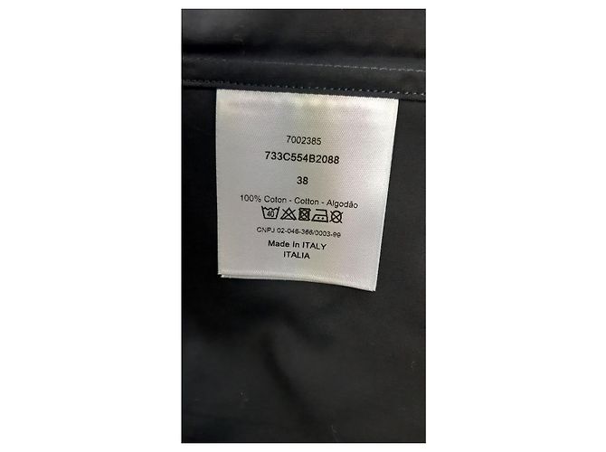 Camicia Christian Dior in cotone nera con ricamo ape oro Nero - vista 4