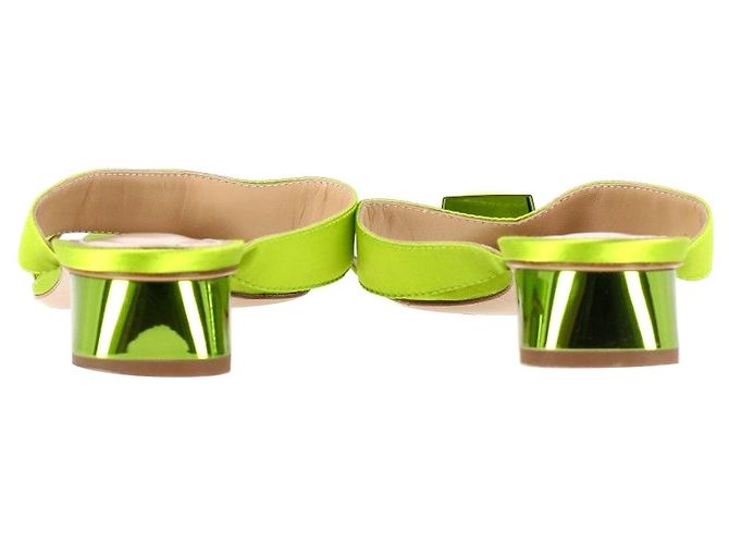 Paul Andrew Cube Slides en satin vert - vue 4