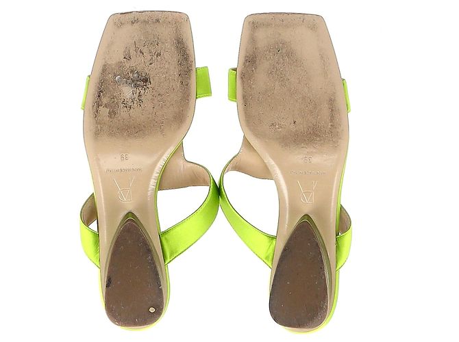 Paul Andrew Cube Slides en satin vert - vue 6