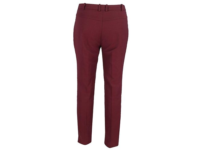 Calças cônicas Slim-Fit Hugo Boss em algodão Borgonha - vue 3