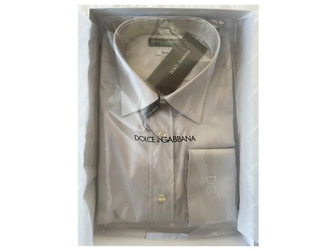 Camicia Dolce & Gabbana in cotone grigio Taglia 42 - vista 2