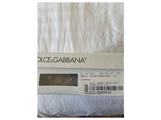 Camicia Dolce & Gabbana in cotone grigio Taglia 42 - vista 3