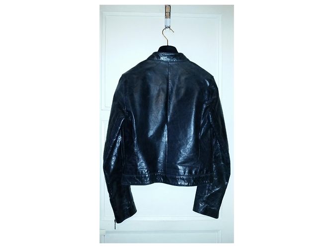 Redskins Bikerjacke aus schwarzem Büffelleder - Ansicht 3