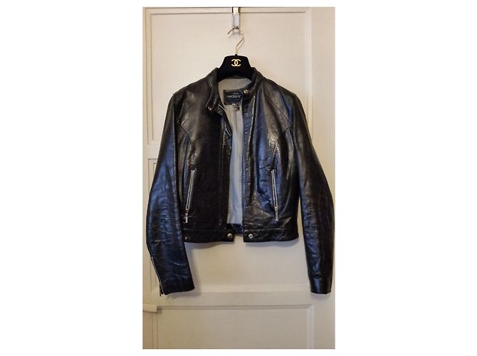 Redskins Bikerjacke aus schwarzem Büffelleder - Ansicht 5