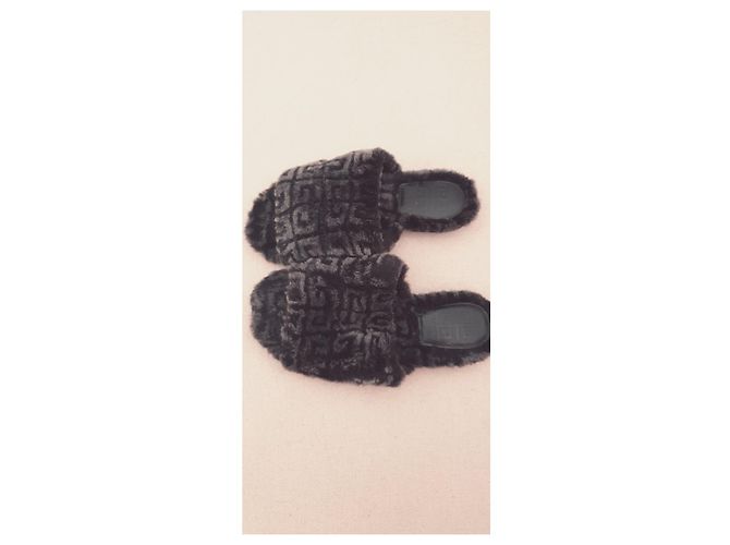 Sandali Givenchy in mohair grigio scuro Grigio antracite - vista 3