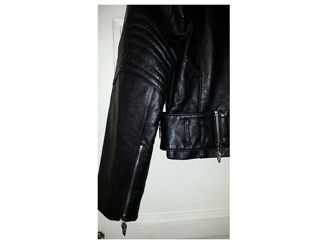 Ebène by Assuline Bikerjacke aus schwarzem Lammleder - Ansicht 10