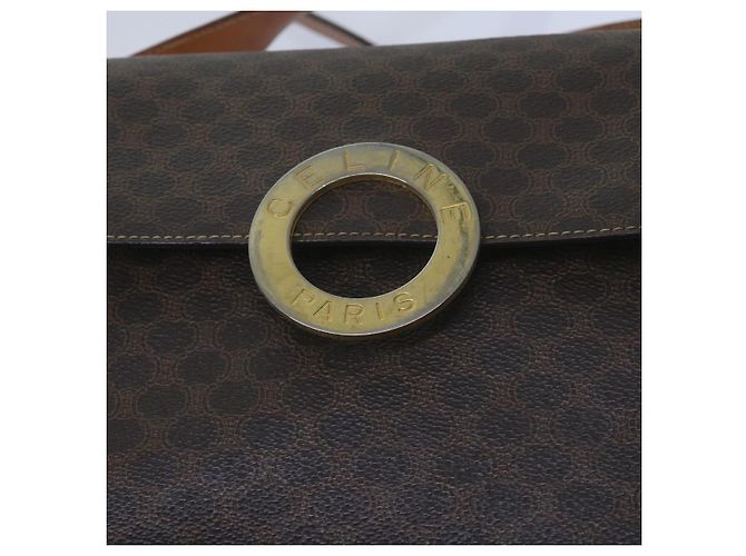 Céline CELINE Borsa a tracolla in tela Macadam in pelle PVC marrone Auth 60985 - vista 14