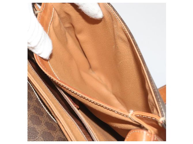 Céline CELINE Borsa a tracolla in tela Macadam in pelle PVC marrone Auth 60985 - vista 18
