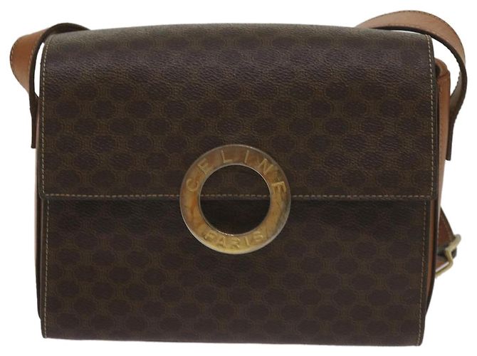 Céline CELINE Borsa a tracolla in tela Macadam in pelle PVC marrone Auth 60985 - vista 2