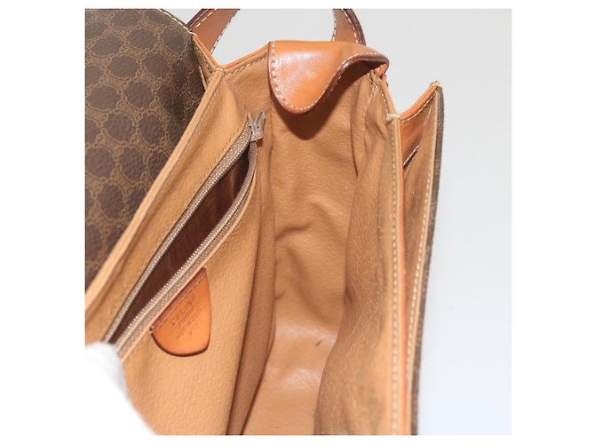 Céline CELINE Borsa a tracolla in tela Macadam in pelle PVC marrone Auth 60985 - vista 21