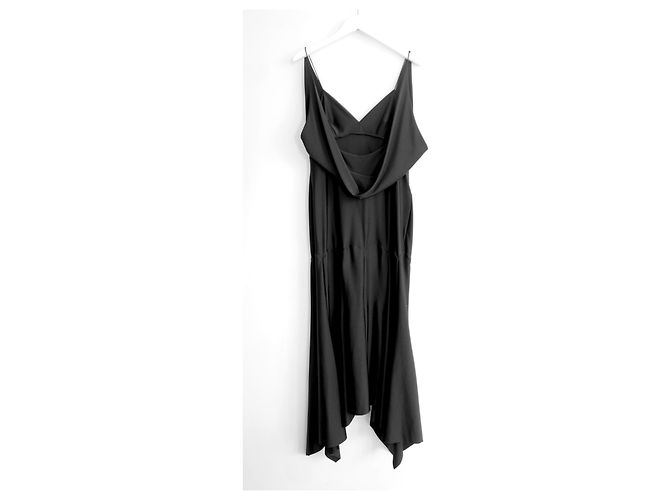 Vestido negro con paneles drapeados de Philosophy di Lorenzo Serafini - vista 4
