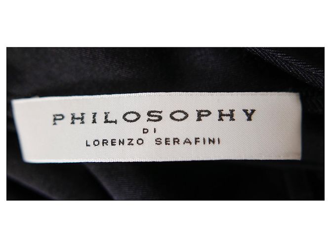 Vestido negro con paneles drapeados de Philosophy di Lorenzo Serafini - vista 5