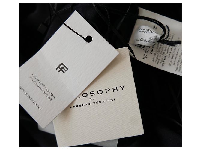 Vestido negro con paneles drapeados de Philosophy di Lorenzo Serafini - vista 6