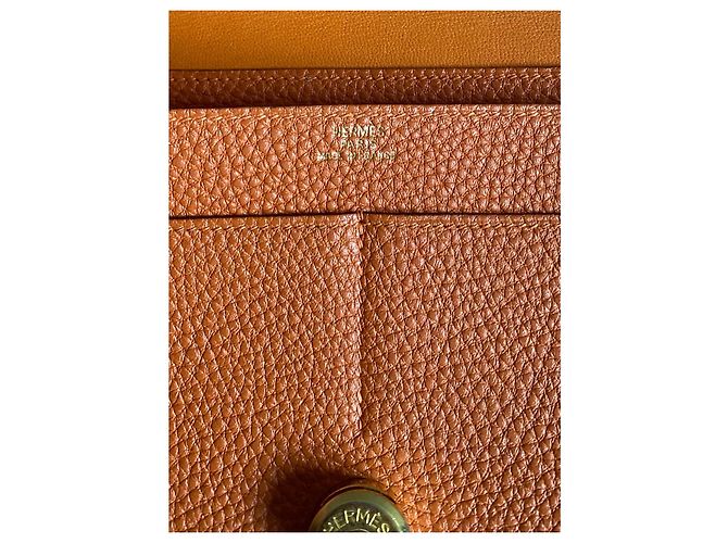Cartera larga Hermès Dogon Naranja de piel - vista 10