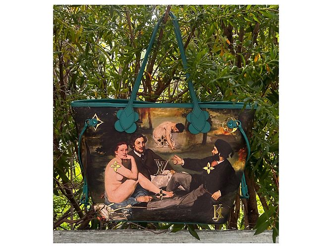 Louis Vuitton Neverfull Edición Limitada “Manet” Azul - vista 4
