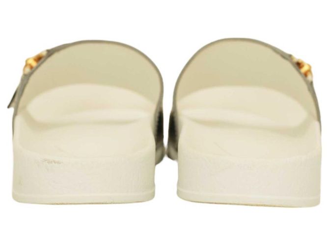 Giuseppe Zanotti Brett Logo Silver Leather Zip Slides Sandalen Schuhgröße 39 Silber - Ansicht 4