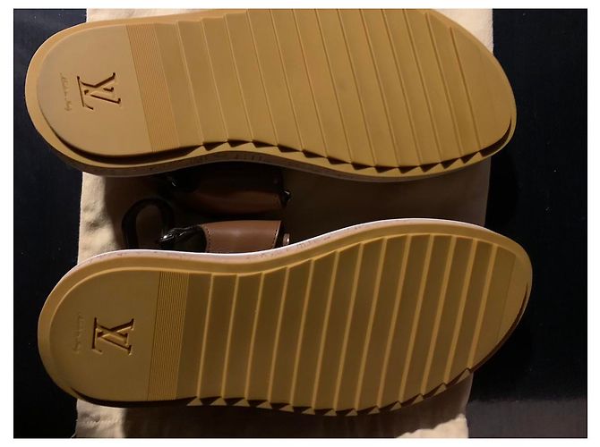 Sandali Louis Vuitton Uomo in Pelle Marrone - vista 7