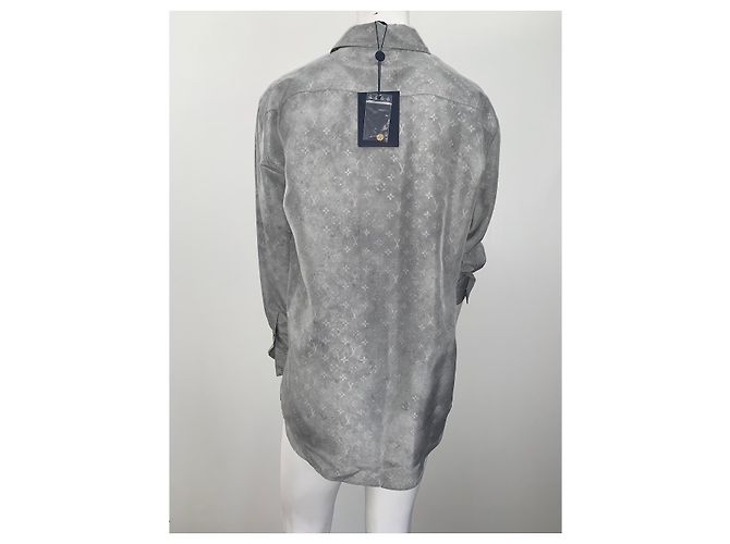 Camicia Louis Vuitton in seta lavata con monogramma - vista 4