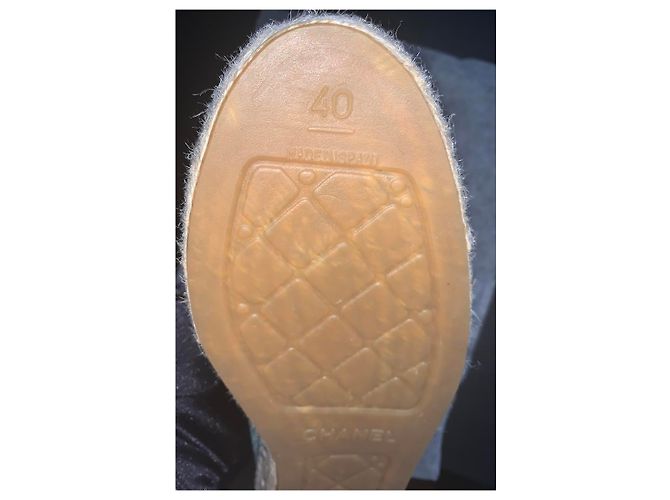 Espadrillas Chanel Turchese e Beige con Paillettes CC Taglia 40 Multicolore - vista 4
