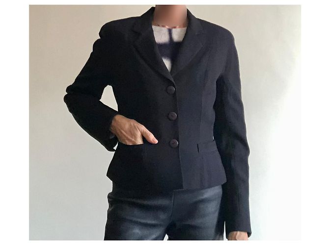 Autre Marque Giacca in seta Vica Seta blu navy - vista 6
