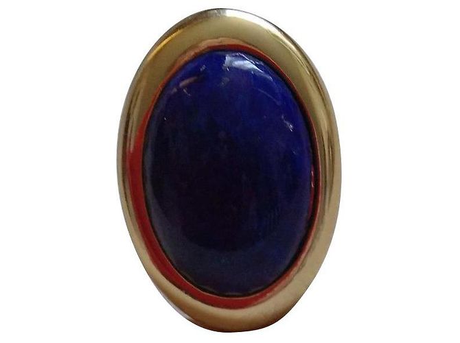 Lanvin Lapis Lazuli Ring Oval Goldfarben Blau Golden - Ansicht 10