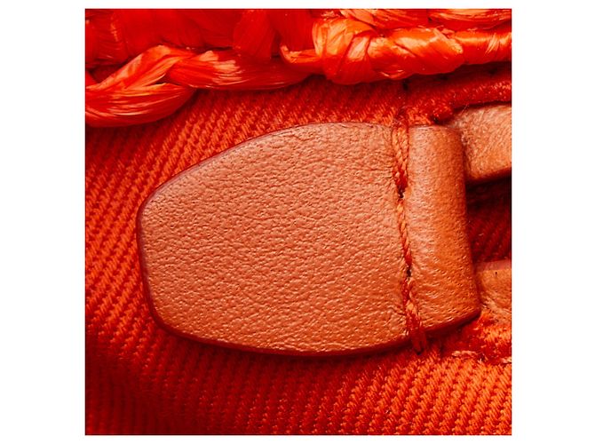 Orangefarbene Prada-Raffia-Tasche - Ansicht 11