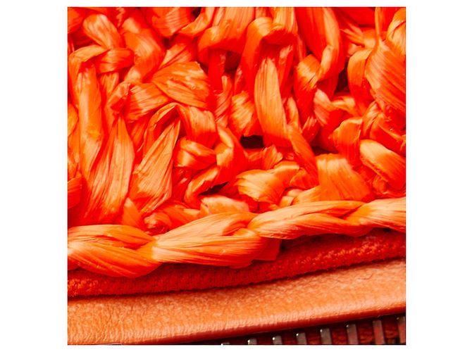 Orangefarbene Prada-Raffia-Tasche - Ansicht 12