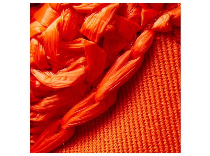 Orangefarbene Prada-Raffia-Tasche - Ansicht 13