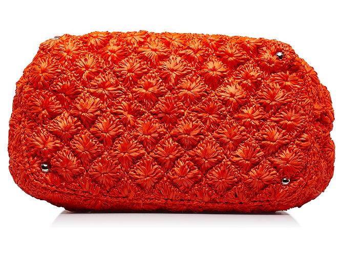 Orangefarbene Prada-Raffia-Tasche - Ansicht 4