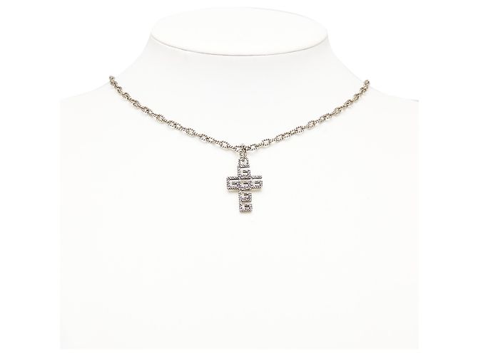 Collana con pendente a croce G quadrata in argento Gucci - vista 3