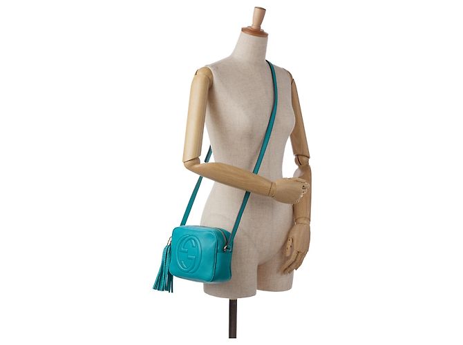 Borsa a tracolla Gucci Soho Disco piccola blu Turchese - vista 12