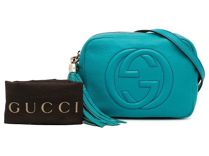 Borsa a tracolla Gucci Soho Disco piccola blu Turchese - vista 13