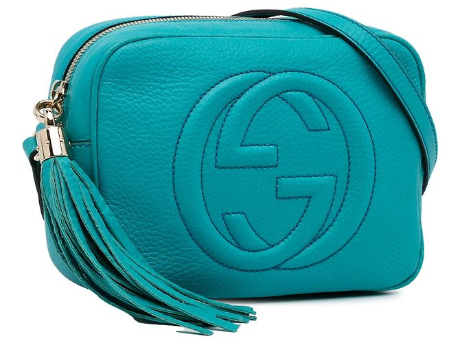 Borsa a tracolla Gucci Soho Disco piccola blu Turchese - vista 2