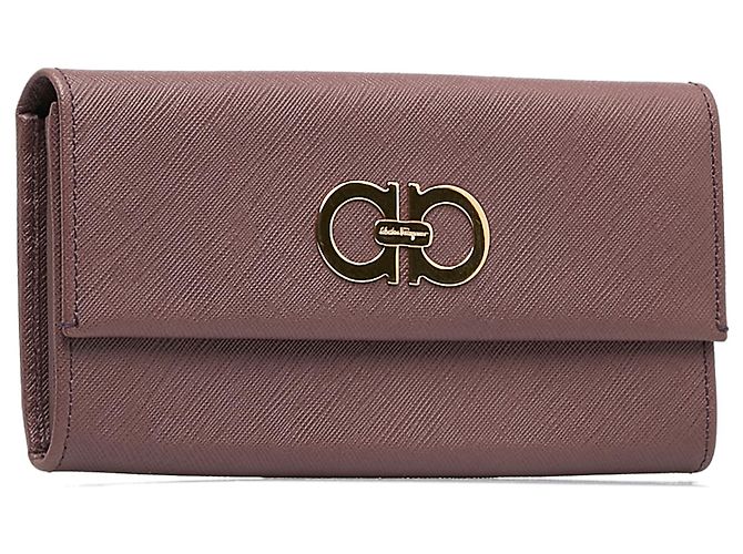 Salvatore Ferragamo Cartera larga de cuero Gancini morado de Ferragamo Púrpura - vista 2