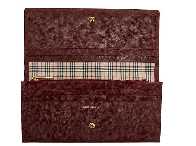 Cartera larga de cuero rojo de Burberry Roja - vista 11