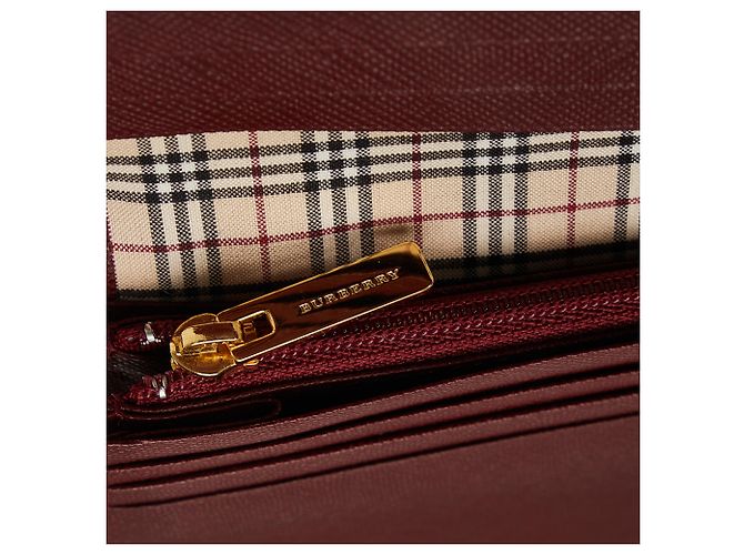 Cartera larga de cuero rojo de Burberry Roja - vista 9