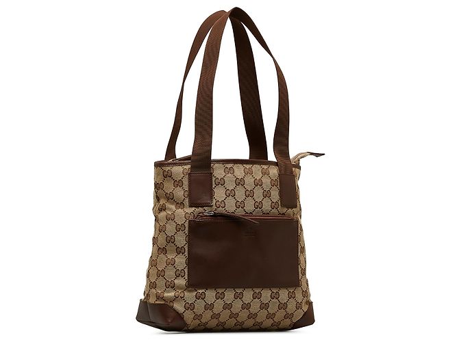 Gucci Brown GG Canvas Handbag Marrone Beige - vista 2