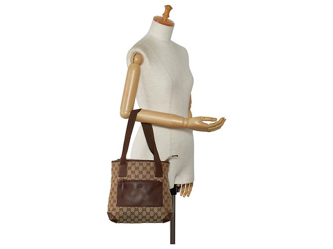 Gucci Brown GG Canvas Handbag Marrone Beige - vista 9