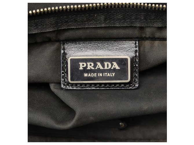 Borsa a tracolla Prada in tessuto nero - vista 7
