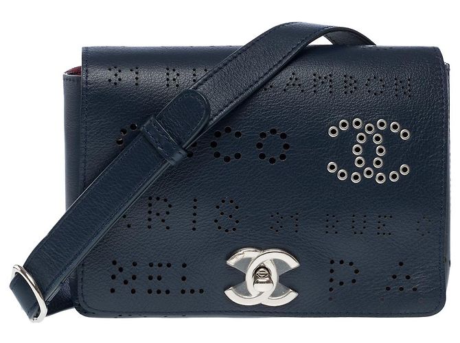 Classique Sac CHANEL en Cuir Bleu - 101611 - vue 3
