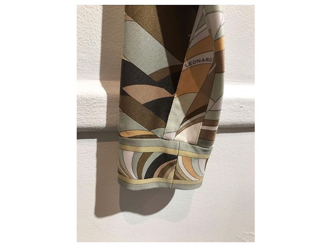 LEONARD Kleid T.FR 40 Seide Beige - Ansicht 3