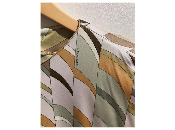 LEONARD Kleid T.FR 40 Seide Beige - Ansicht 4