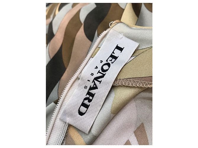 LEONARD Kleid T.FR 40 Seide Beige - Ansicht 6