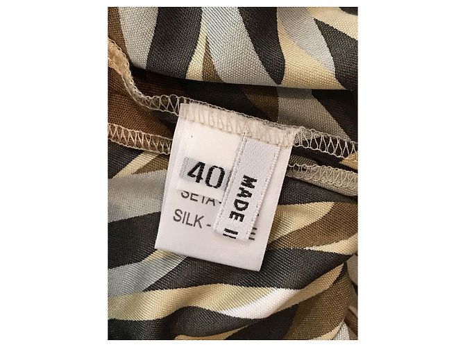 LEONARD Kleid T.FR 40 Seide Beige - Ansicht 7