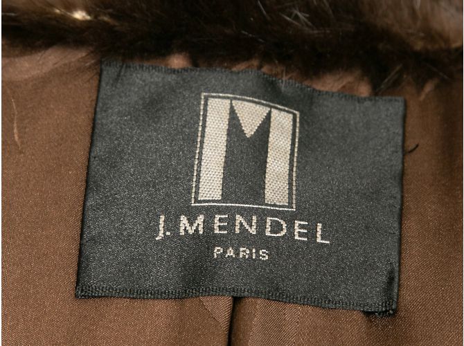 J. Mendel marrón j..Abrigo largo con ribete de visón Mendel Talla US S Castaño - vista 6